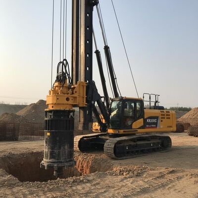 54 मीटर ड्रिलिंग गहराई और 2500 मिमी व्यास के लिए 320 kN.m टॉर्क के साथ KR300C रोटरी पाइलिंग रिग मशीन
