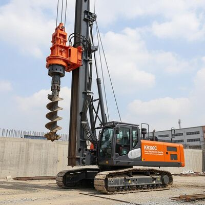 54 मीटर ड्रिलिंग गहराई 2500 मिमी व्यास और 320kN.m टॉर्क के साथ हेवी ड्यूटी हाइड्रोलिक पाइलिंग रिग KR300C